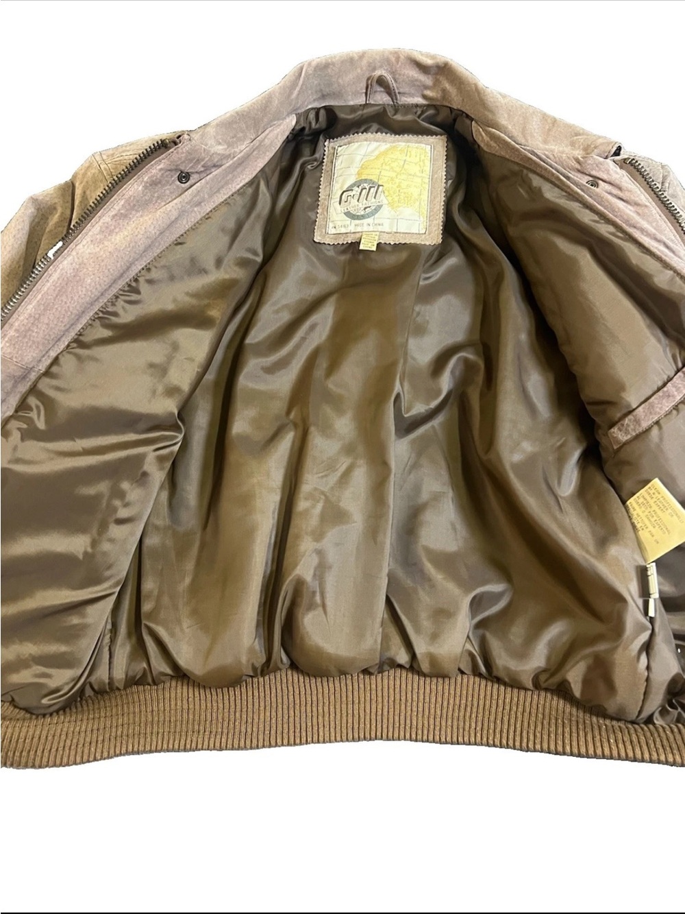 Vintage Global Identity G-III Mens Brown Leather Bomber Jacket-Size S/M Top Gun - Picture 2 of 10